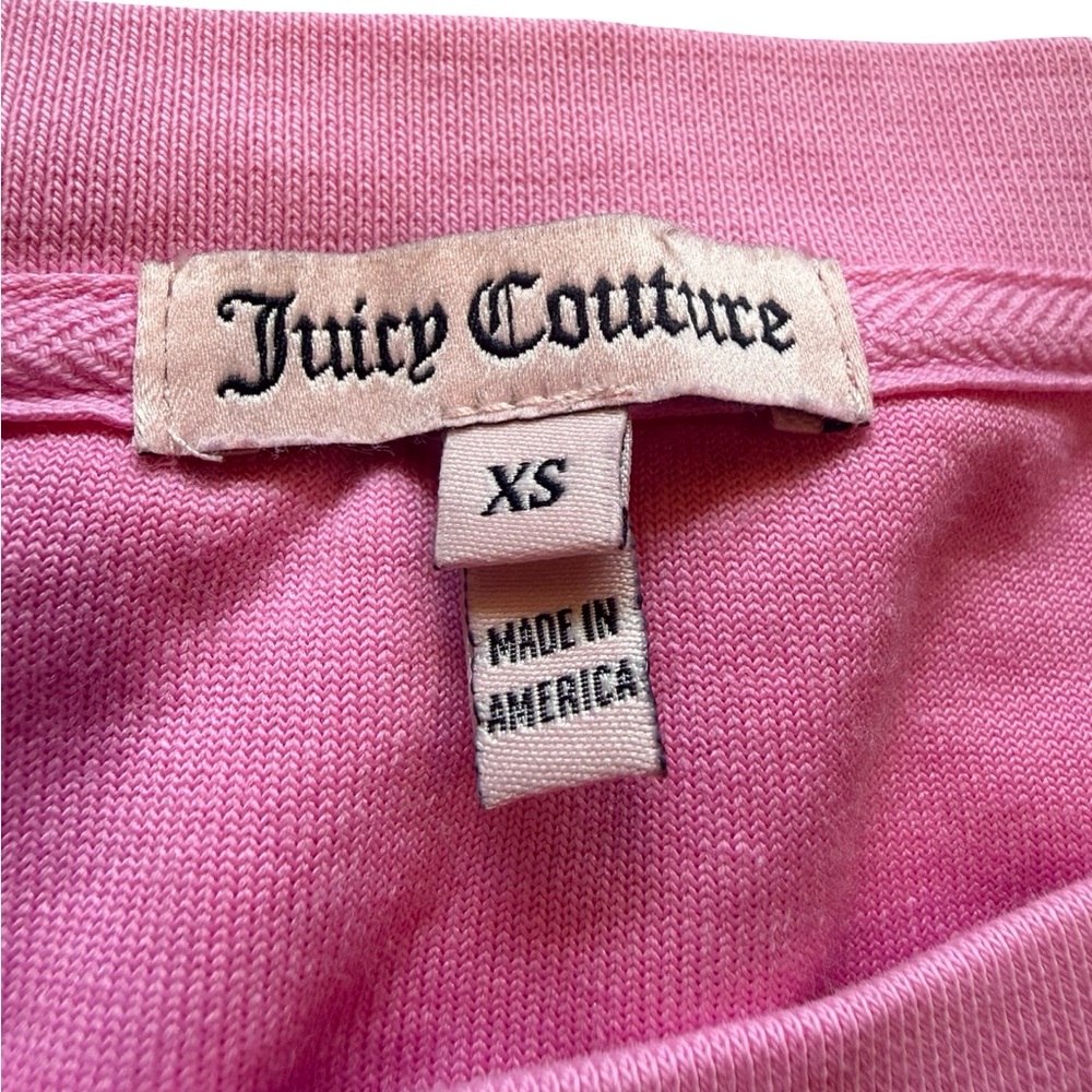 Juicy Couture Pink Velour Sweatshirt Women’s XS Velour Crewneck Pullover - Picture 8 of 10